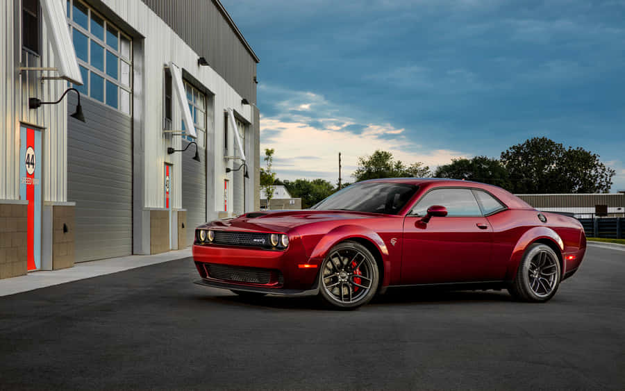 Neon Red Dodge Hellcat Wallpaper