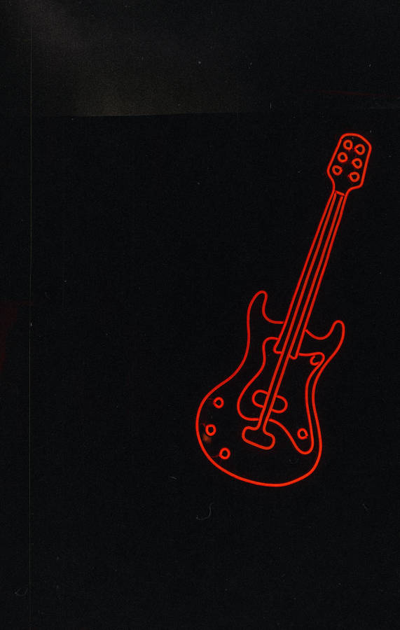 Neon Red Guitar Artwork Wallpaper