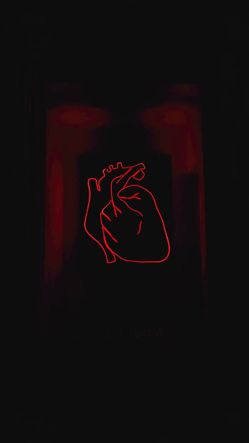 Neon Red Heart 4k Iphone 11 Wallpaper