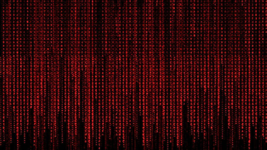 Neon Red Matrix Wallpaper