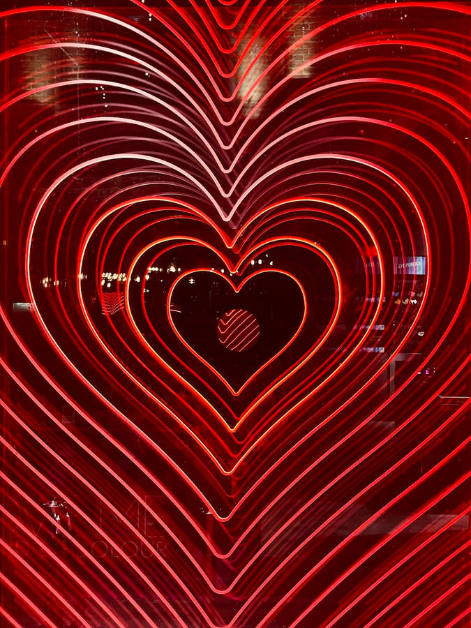 Neon Red Wildflower Heart Wallpaper