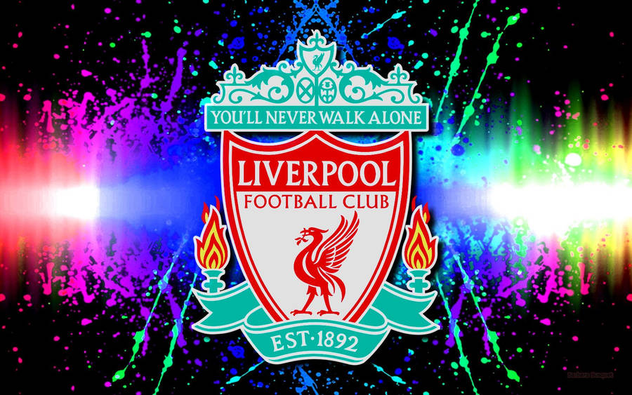 Neon Splash Liverpool Fc Logo Wallpaper