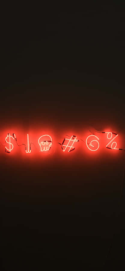 Neon Symbols Dark Background Wallpaper