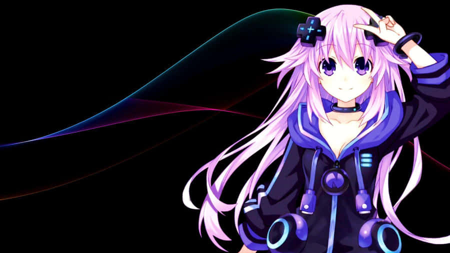 Neptunia And Her Friends Ready To Explore The Next Adventure Wallpaper