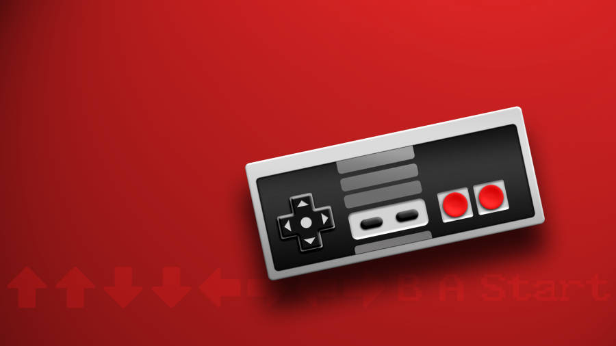 Nes Controller In Red Wallpaper