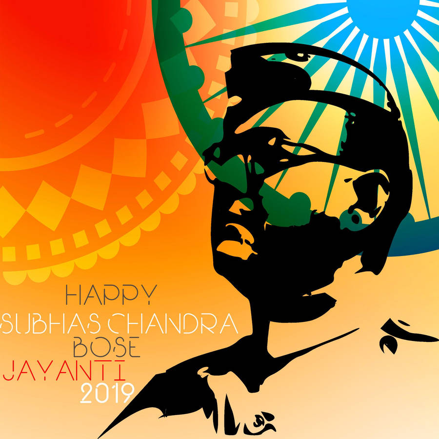 Netaji Art Over Dharma Chakra Wallpaper