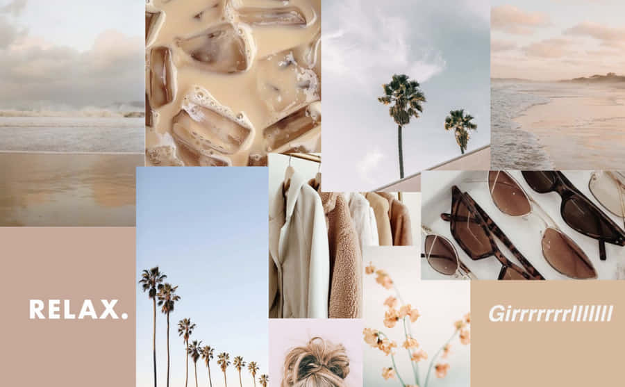 Neutral Aesthetic Desktop In Understated Gray Wallpaper