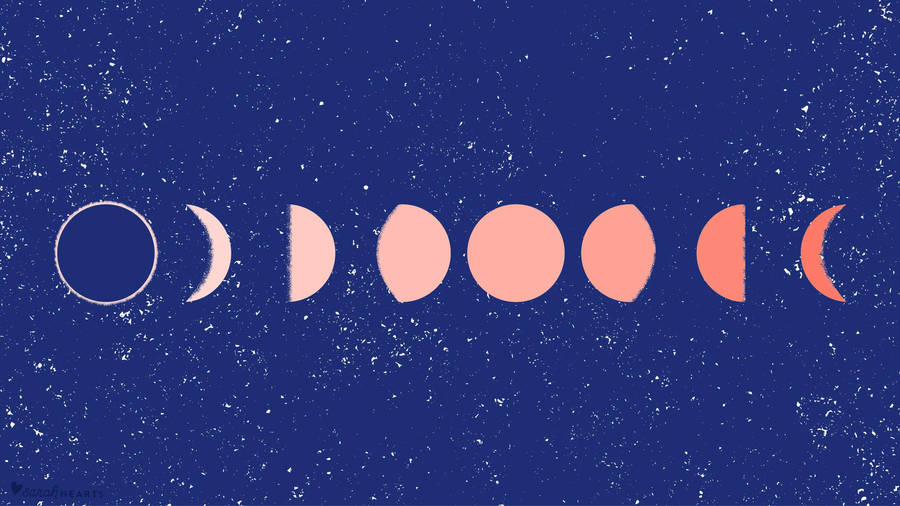 Neutral-colored Moon Phases Wallpaper