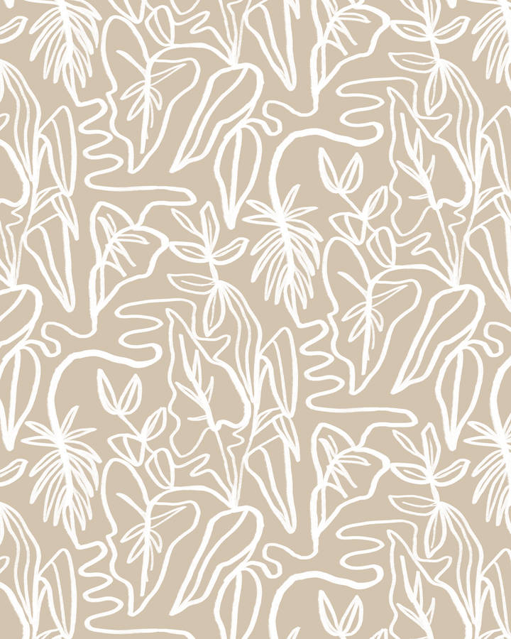 Neutral Iphone Leaf Abstract Wallpaper