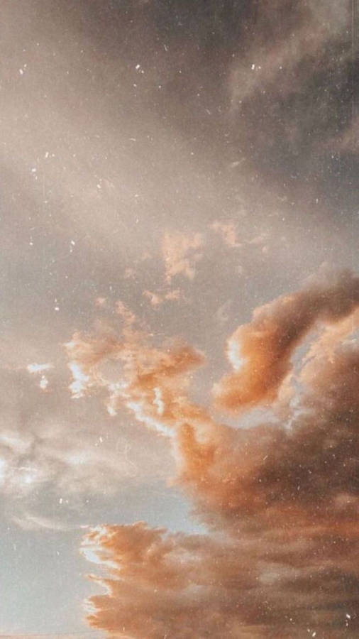 Neutral Iphone Peach Clouds Wallpaper