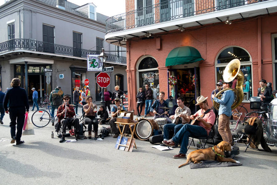 New Orleans Street's Jazz Music Wallpaper