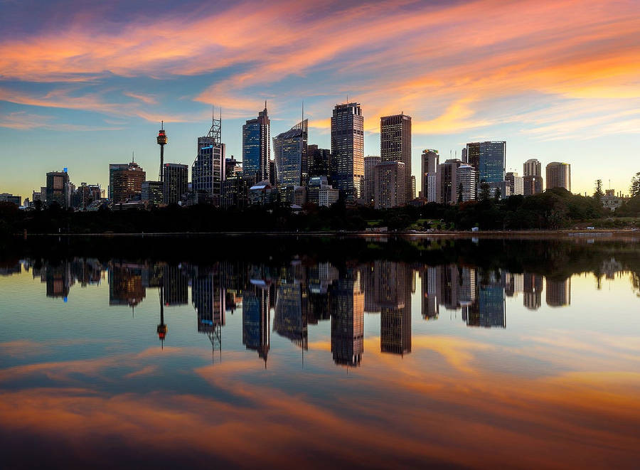 New South Wales City Reflection Wallpaper