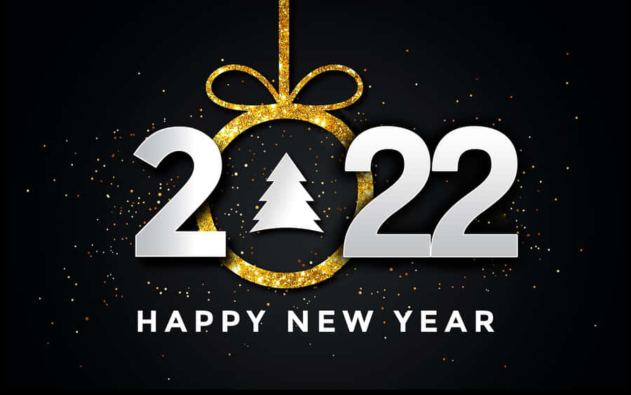 New Year 2022 Black Backdrop Wallpaper