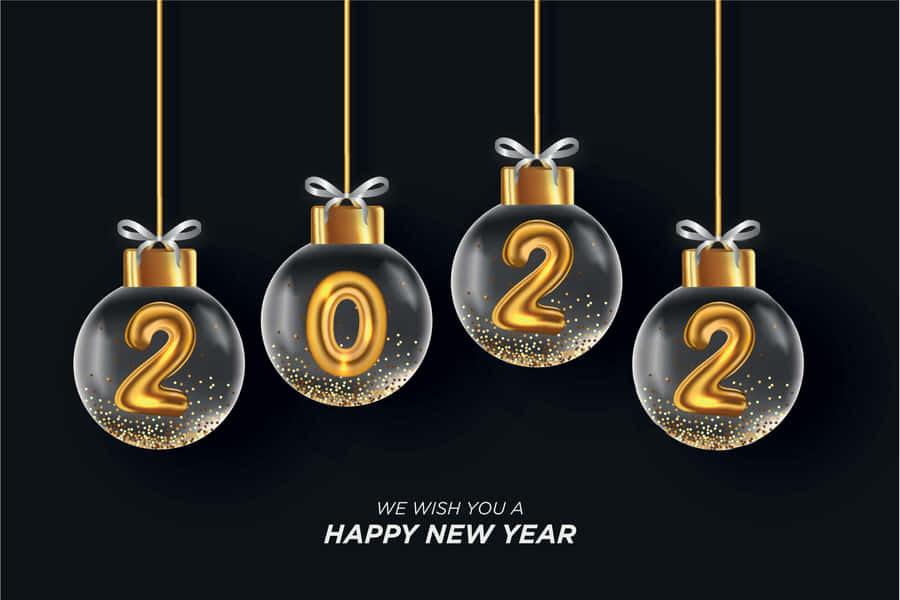 New Year 2022 In Baubles Wallpaper