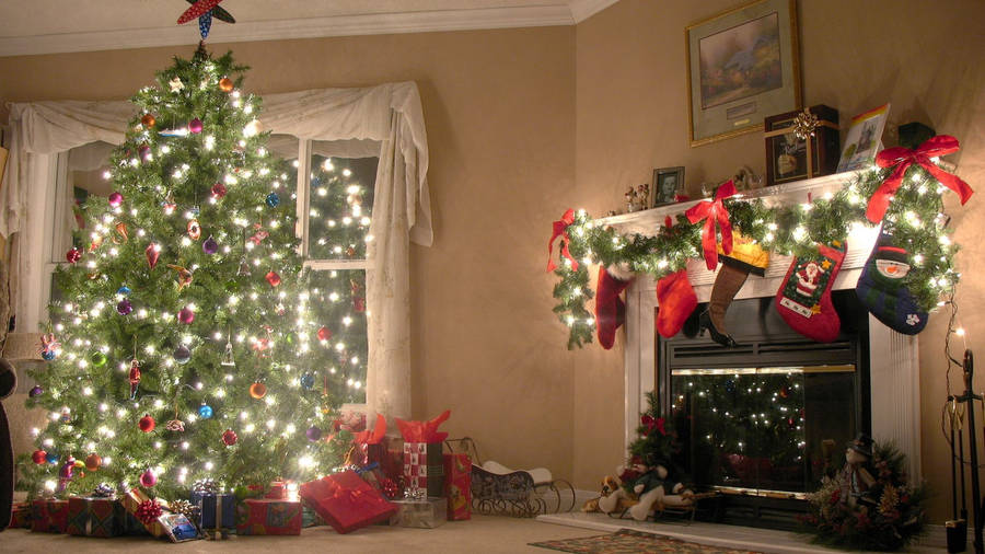 New Year's Cozy Home Full Of Ornaments Wallpaper