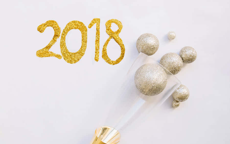 New Year2018 Celebration Glitter Wallpaper