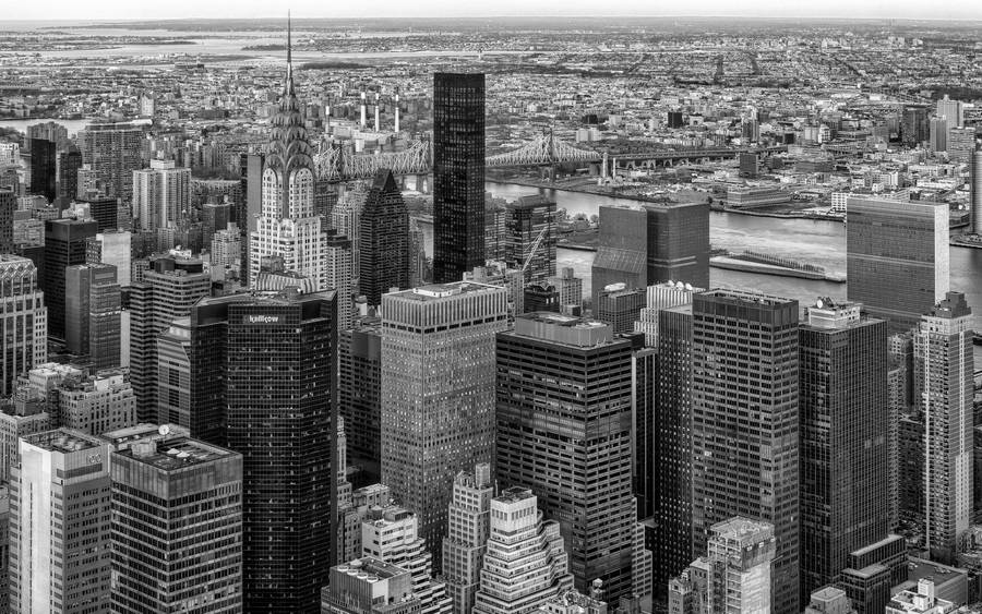 New York Black And White Skyscrapers Wallpaper