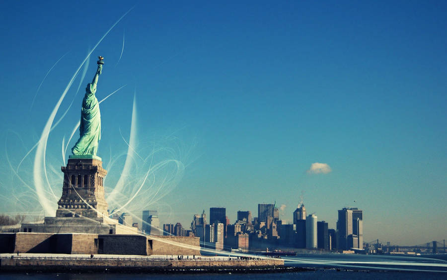 New York Hd Liberty Statue Winds Wallpaper