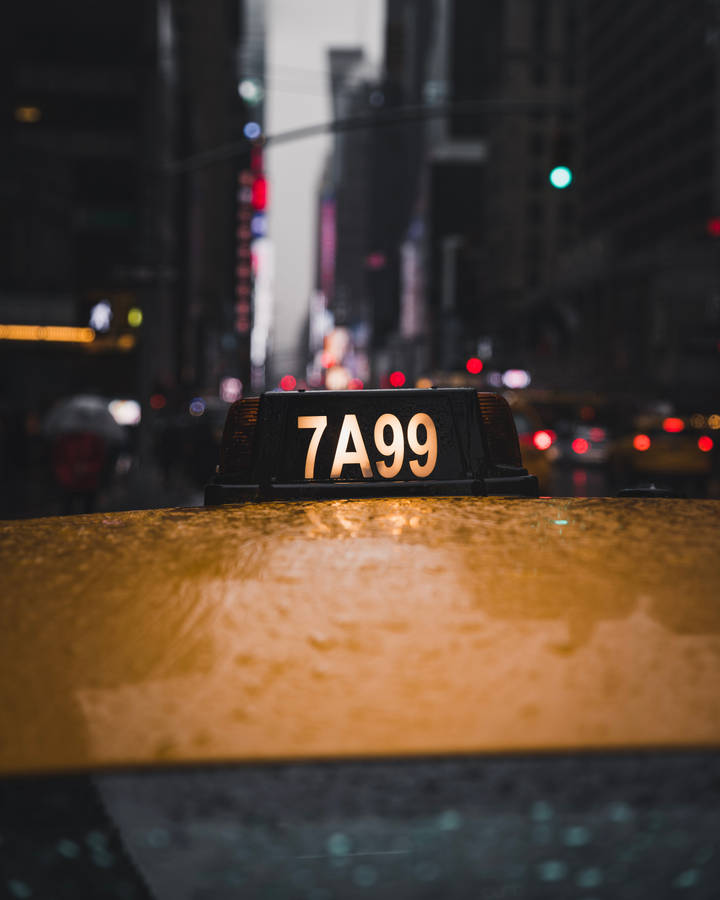 New York Hd Taxi Roof Wallpaper