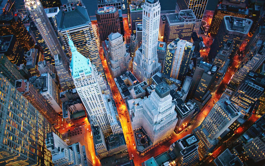 New York Night Top View Wallpaper