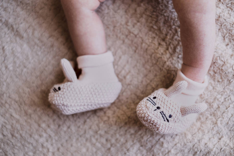 Newborn Baby Girl Bunny Booties Wallpaper