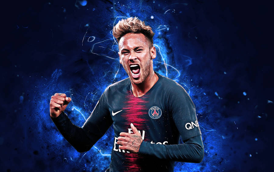 Neymar Air Punch Fan Art Wallpaper