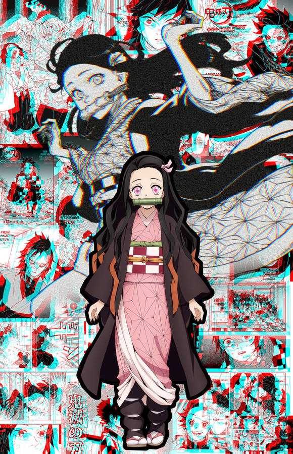 Nezuko Kamado Photo Collage Wallpaper