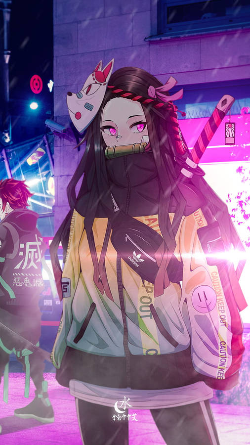 Nezuko Phone Streetwear Wallpaper