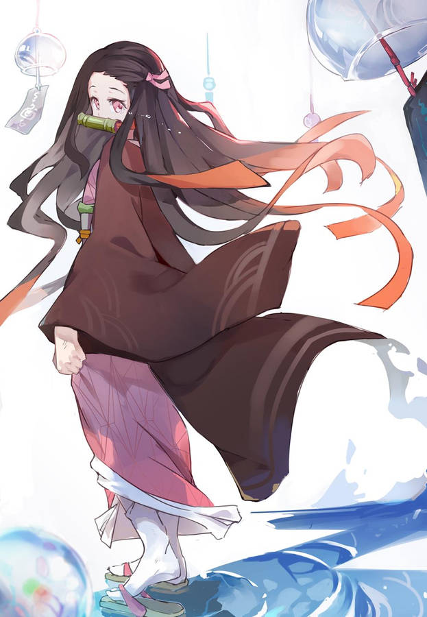 Nezuko Phone Windy Wallpaper