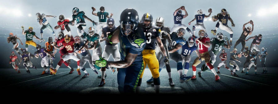 Nfl Football Players From Different Teams Wallpaper