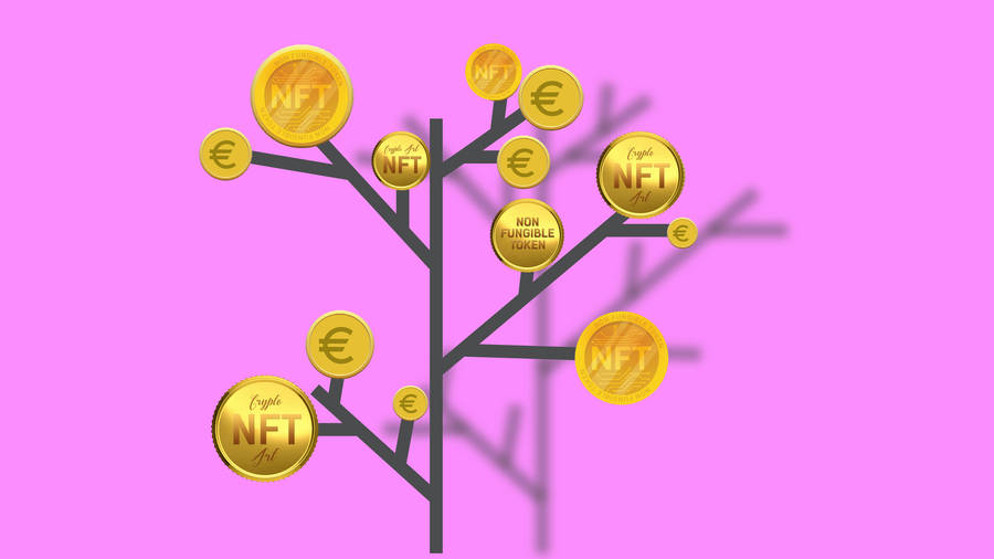 Nft Coin Tree Digital Art Wallpaper