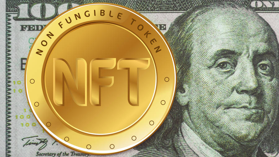 Nft Gold Coin Dollar Bill Wallpaper
