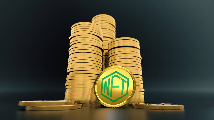 Nft Gold Coin Towers Wallpaper