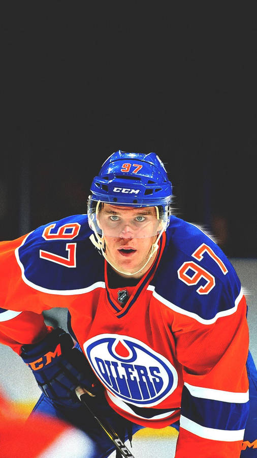 Nhl Player Connor Mcdavid Serious Face Wallpaper