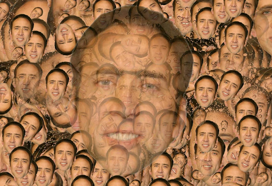 Nicolas Cage Face Pattern Wallpaper