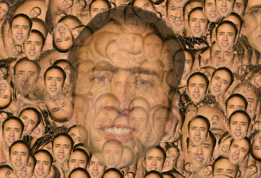 Nicolas Cage Meme Face Pattern Wallpaper
