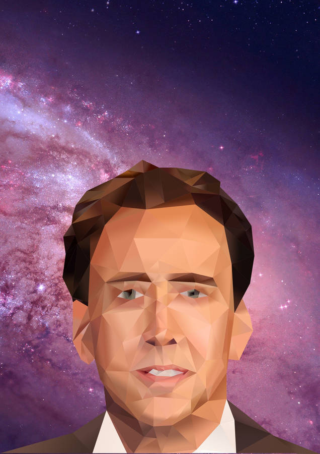 Nicolas Cage, Space, Photohopped, Adobe Photohop, Face, Triangle Wallpaper