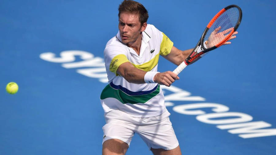 Nicolas Mahut Serious Backhand Stroke Wallpaper