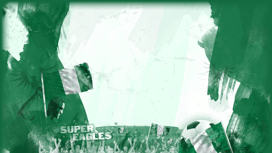 Nigeria's Proud Super Eagles With National Flag Wallpaper