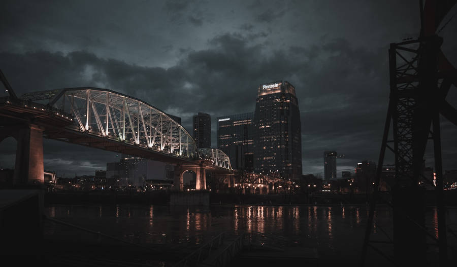 Night Aesthetic River Bridge Wallpaper