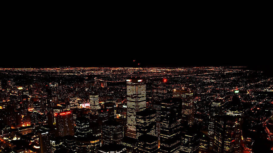 Night City Glowing Aesthetic Wallpaper