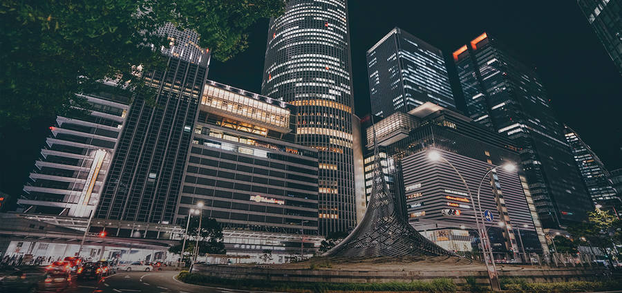 Night In Nagoya Station Wallpaper