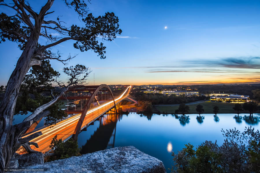 Nighttime Vista Of The River View Wallpaper