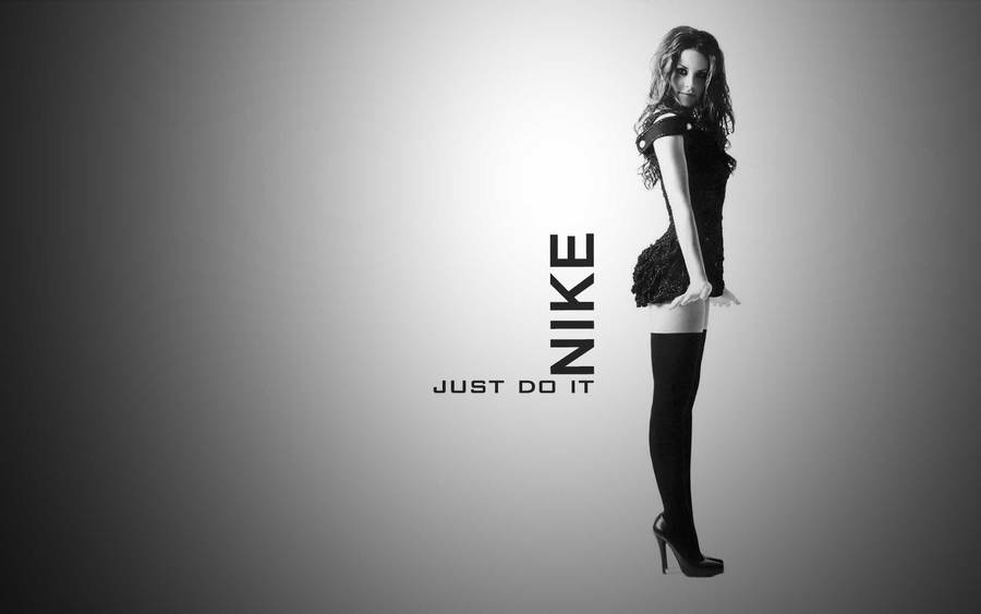 Nike Girl Black And White Photograph Wallpaper