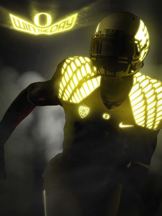 Nike Oregon Ducks Football Team In Action Wallpaper