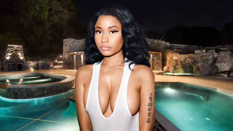 Nikki Minaj In The Pool Wallpaper