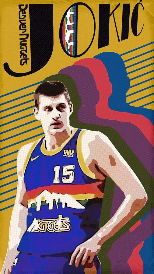 Nikola Jokic Retro Art Wallpaper