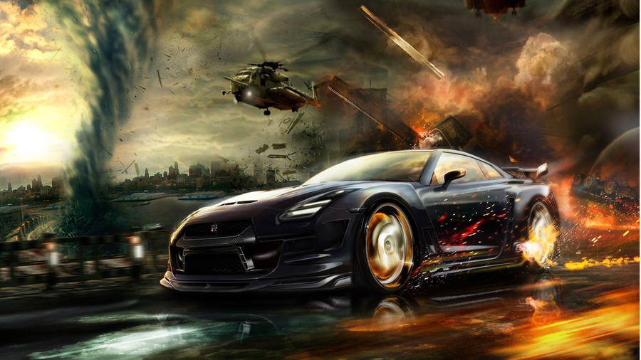 Nissan Gtr Car Fanfiction Art Wallpaper