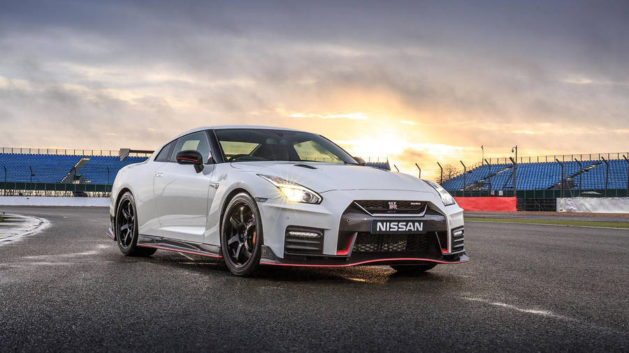 Nissan Gtr Sports Car On A Stadium Wallpaper