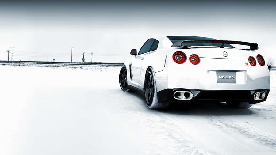 Nissan R35 Gtr Snowy Road Wallpaper